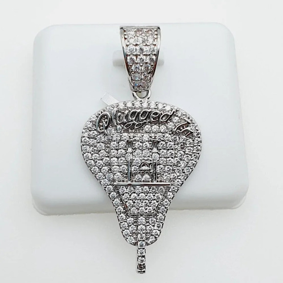 "925 Sterling Silver Plated CZ Pendant, INUS1BR061 - Picture 2 of 10